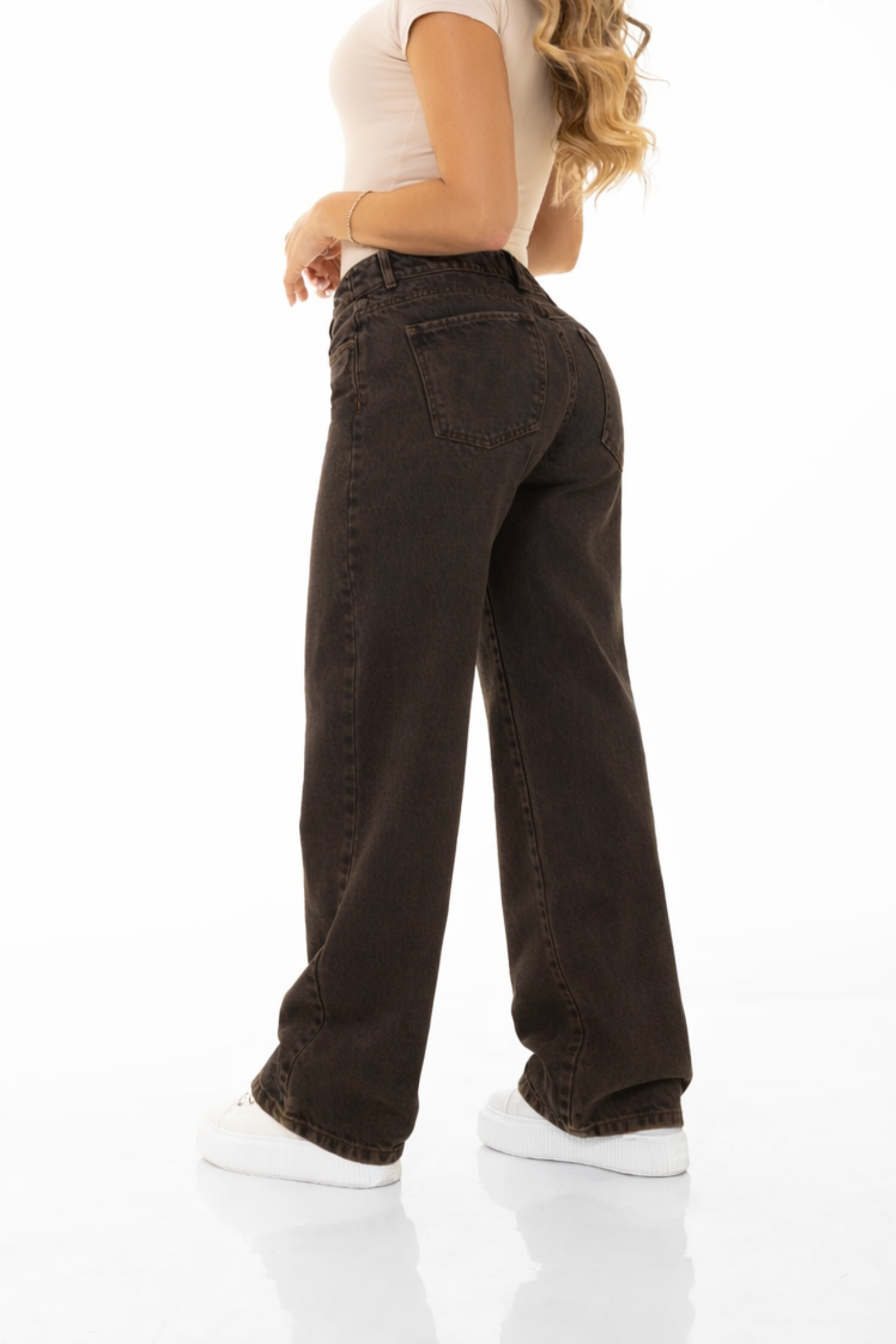 Jean Wide Leg Café Oscuro Rigido REF 126108