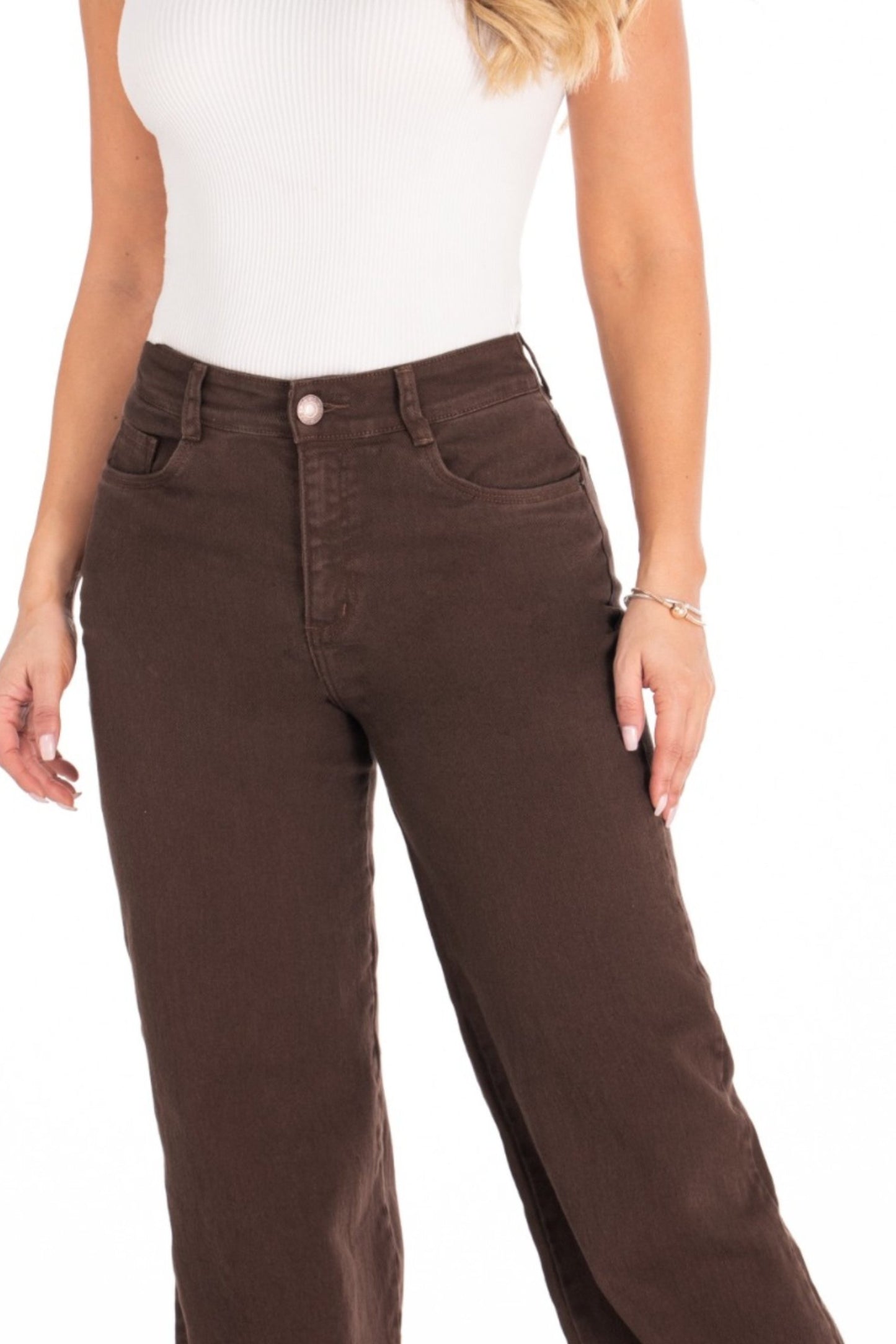 Jean Wide Leg Café Oscuro Stretch REF 125412
