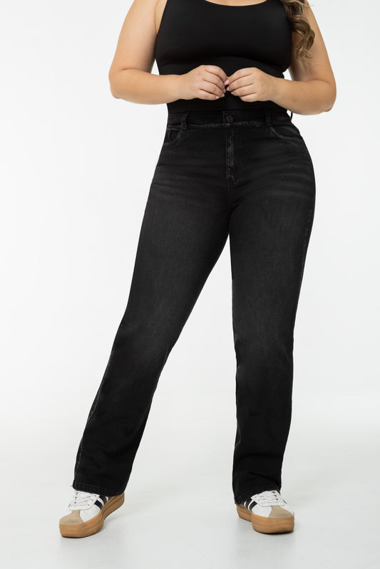 Jean Wide Leg Negro Stretch REF 225410 Plus