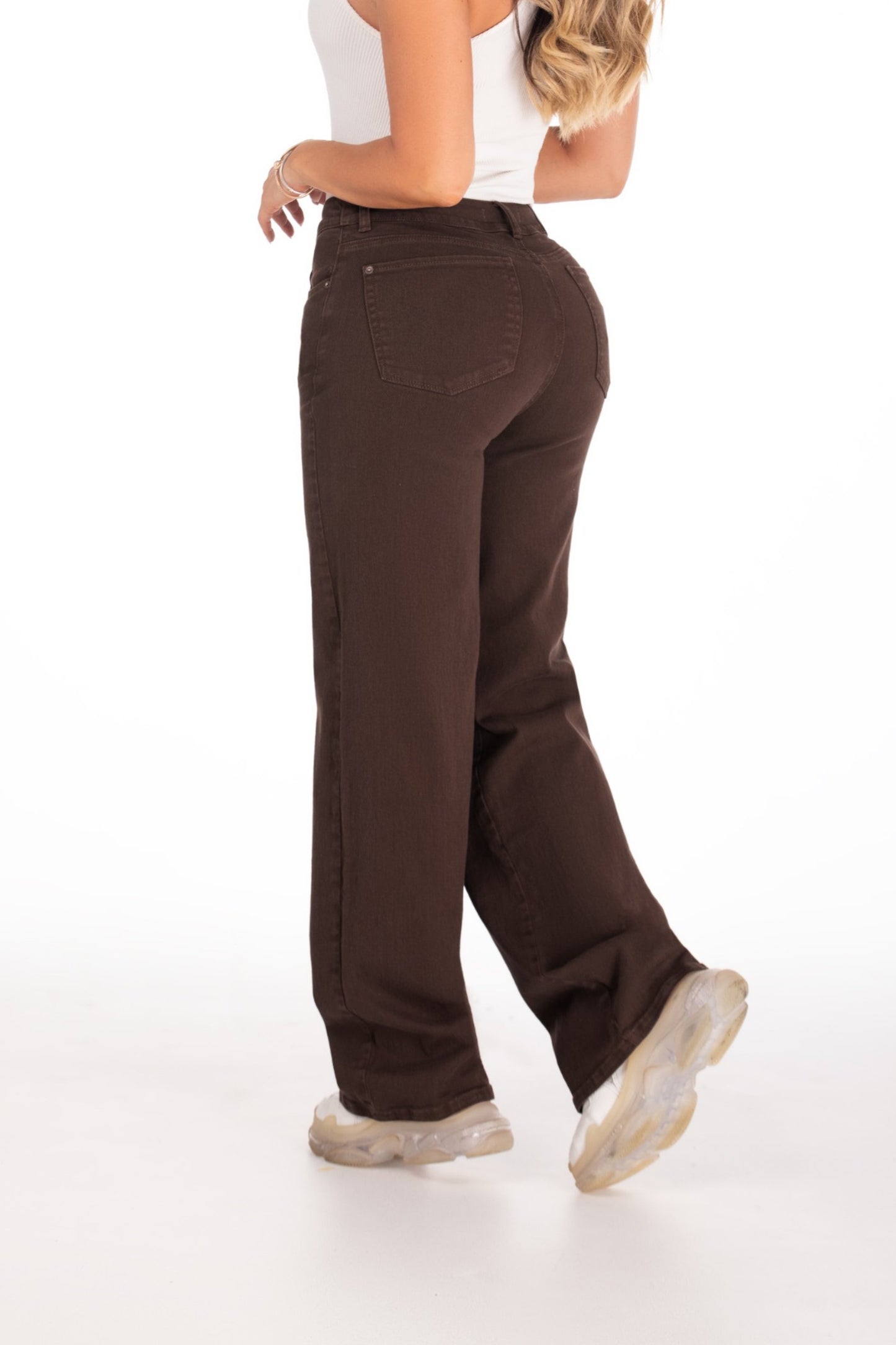Jean Wide Leg Café Oscuro Stretch REF 125412