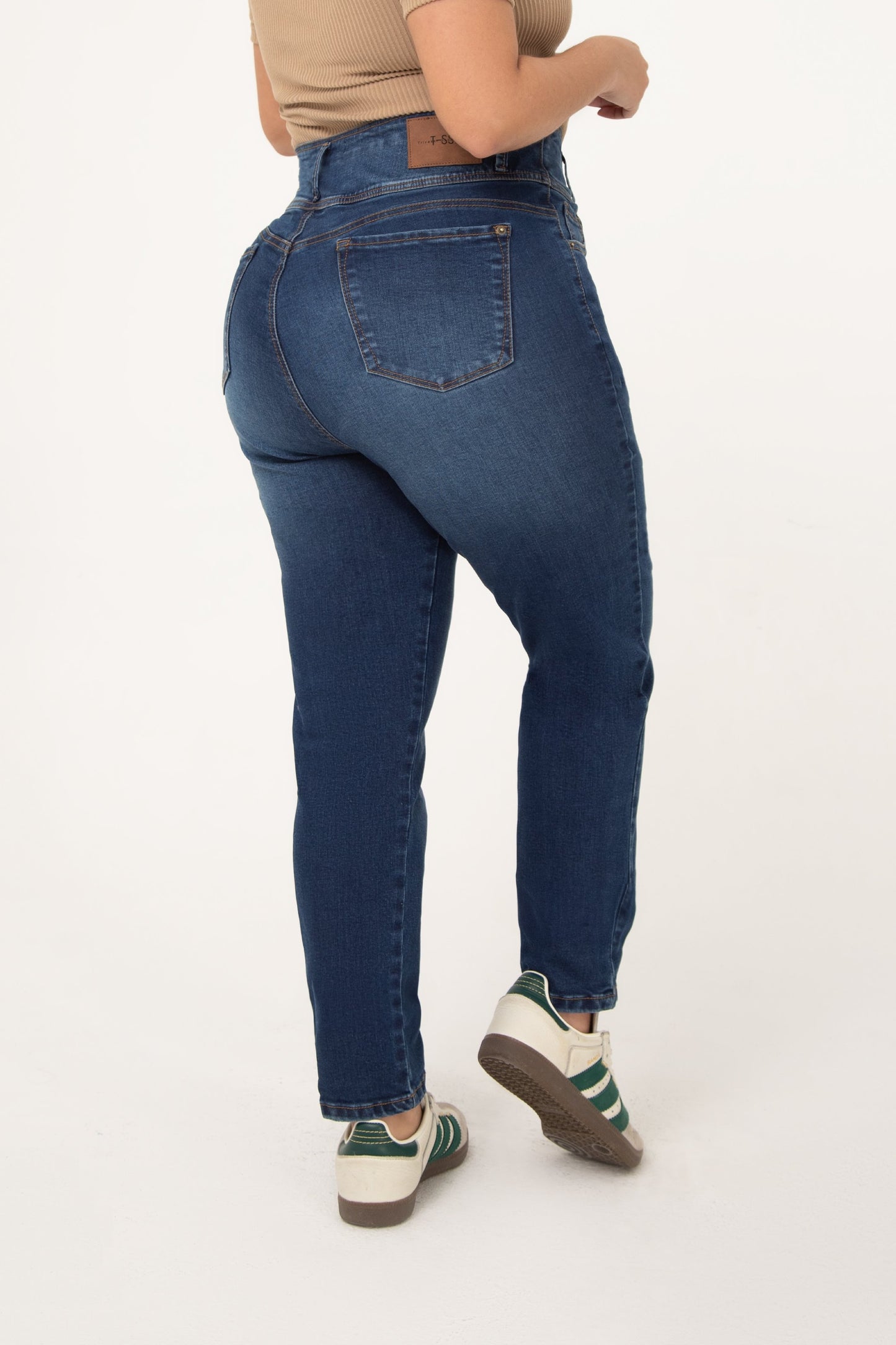 Jean Control Abdomen Skinny Stretch Azul Medio REF 24505 Plus