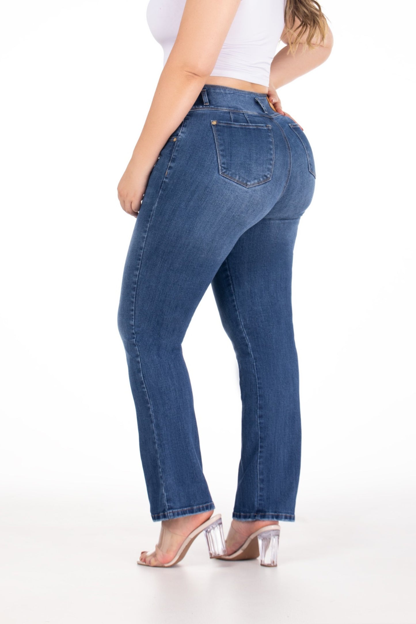 Jean Bota Recta Stretch Azul Oscuro REF 225203 Plus