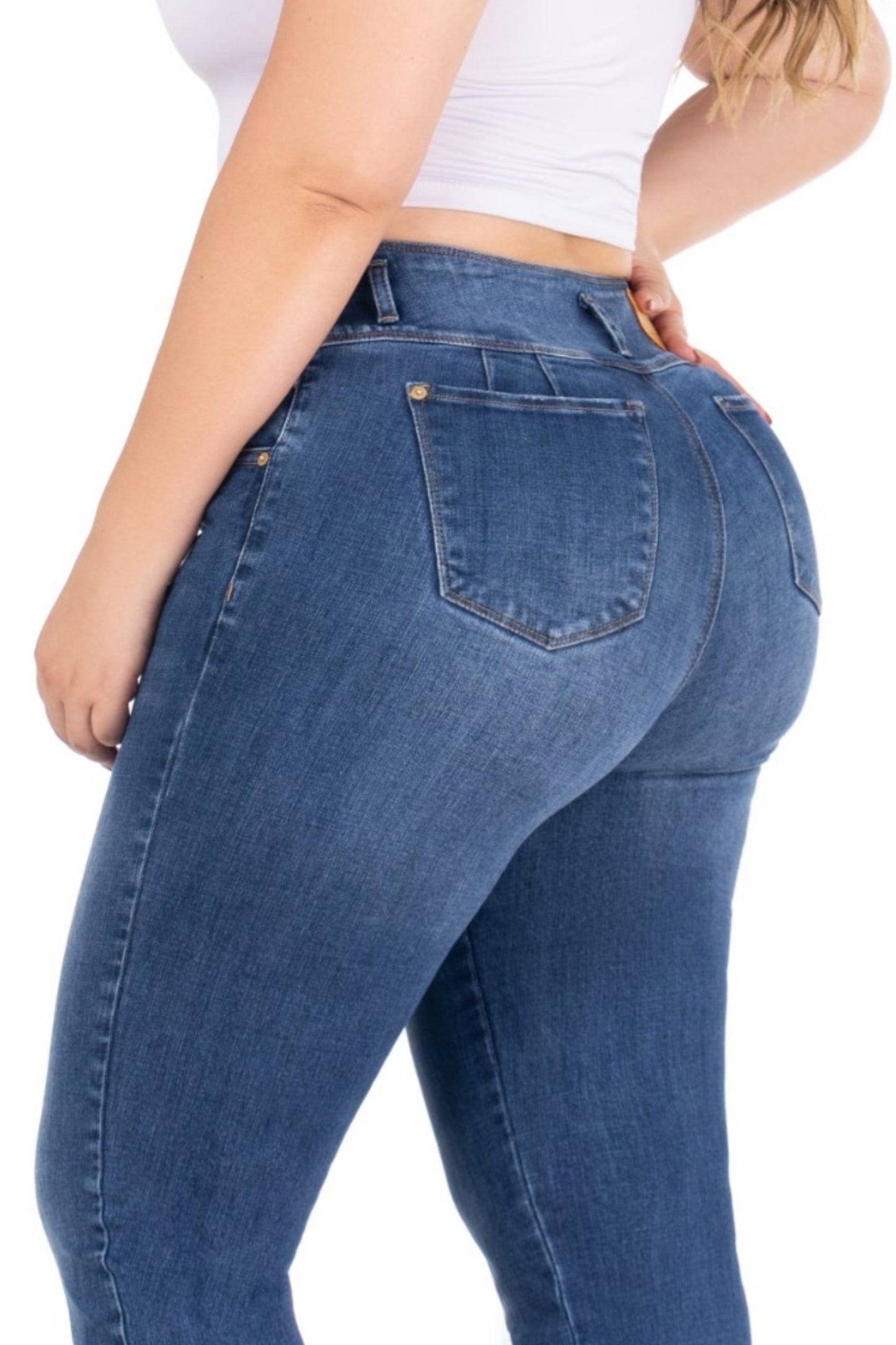 Jean Bota Recta Stretch Azul Oscuro REF 225203 Plus