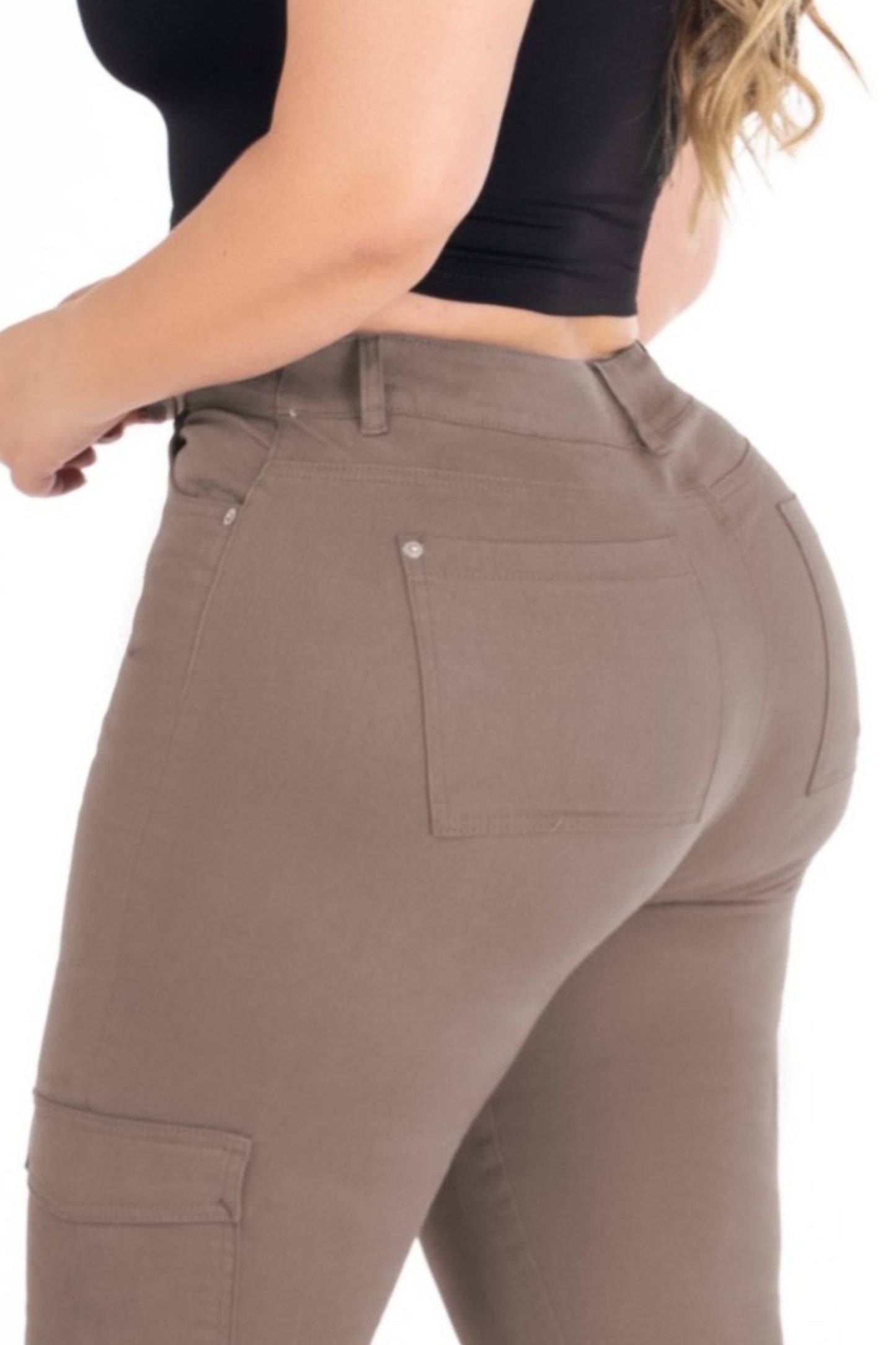 Jean Jogger Cargo Stretch Verde REF 225209 Plus