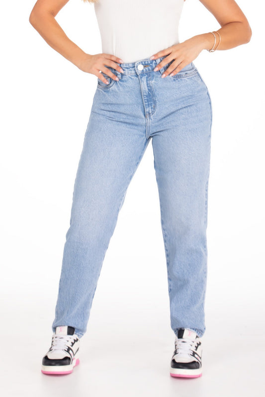 Jean MomFit Rígido Azul Claro REF 125233