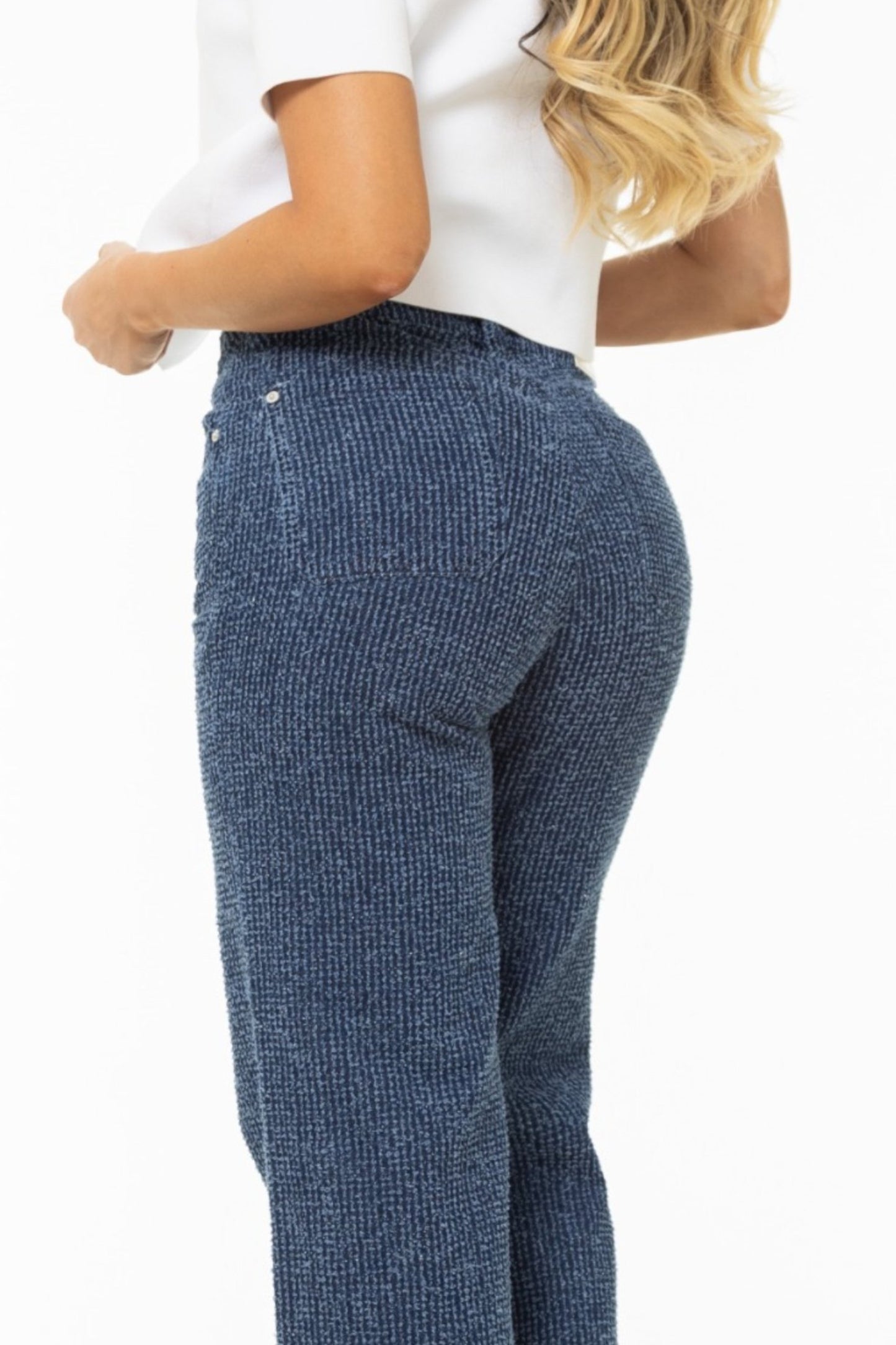 Jean Wide Leg Texturizado Azul Oscuro REF 125426