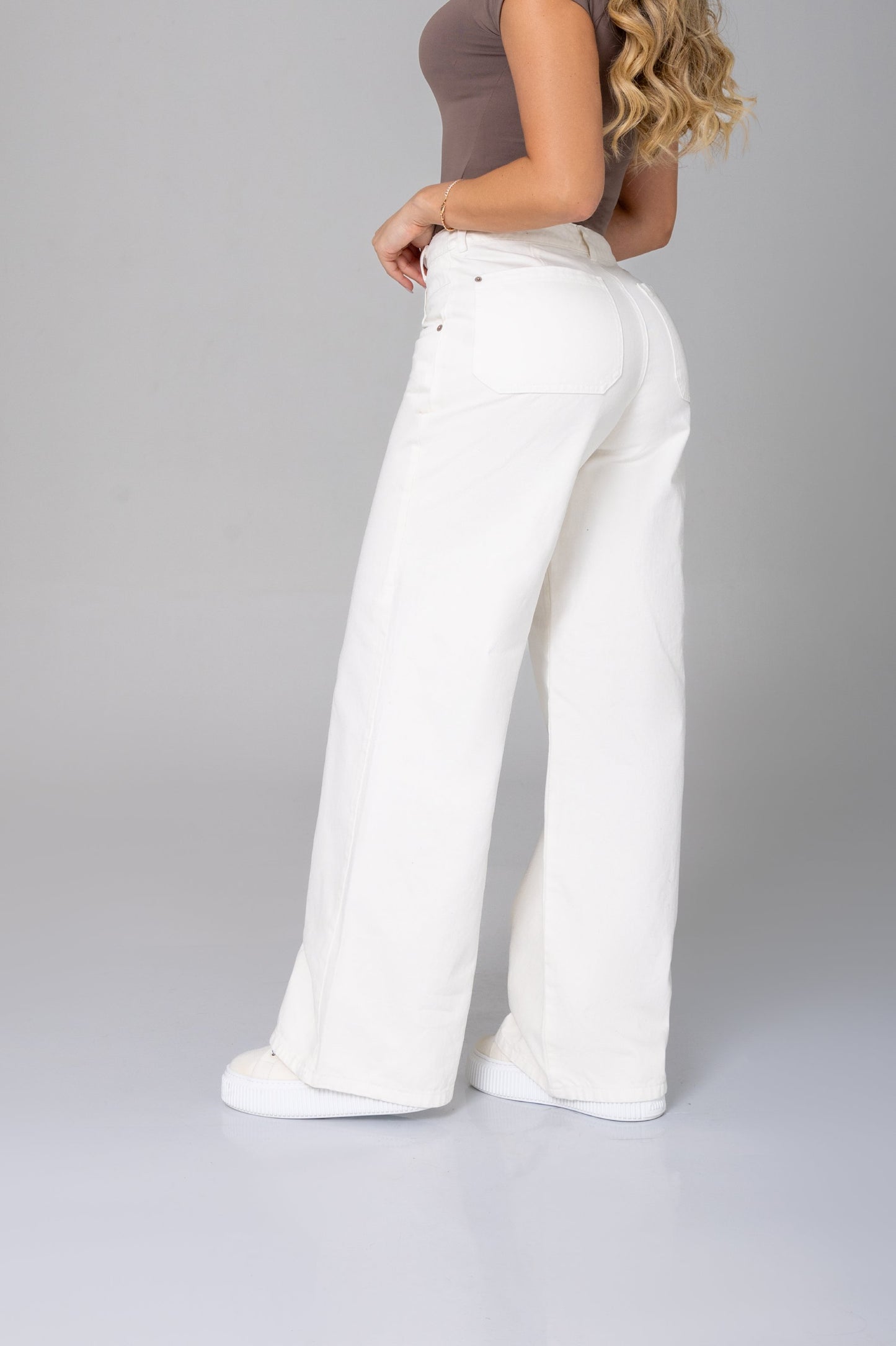 Jean Wide Leg Blanco Rigido REF 125509