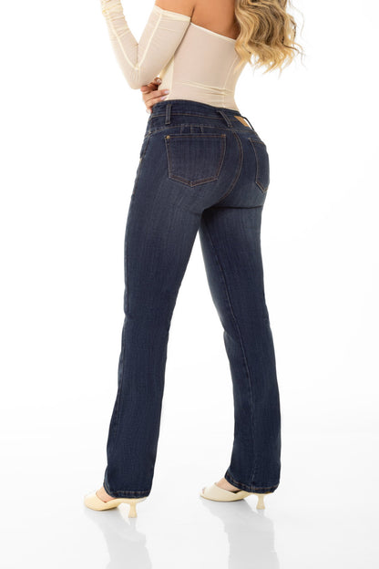Jean Control Abdomen Stretch Azul Oscuro REF 125531