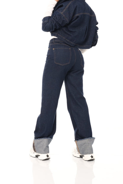 Jean Straight Rigido Bota Doblada REF 126104