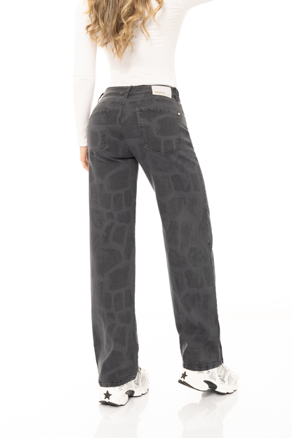 Jean Barrel Stretch Jirafa Gris