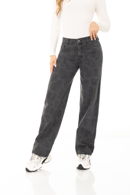 Jean Barrel Stretch Jirafa Gris