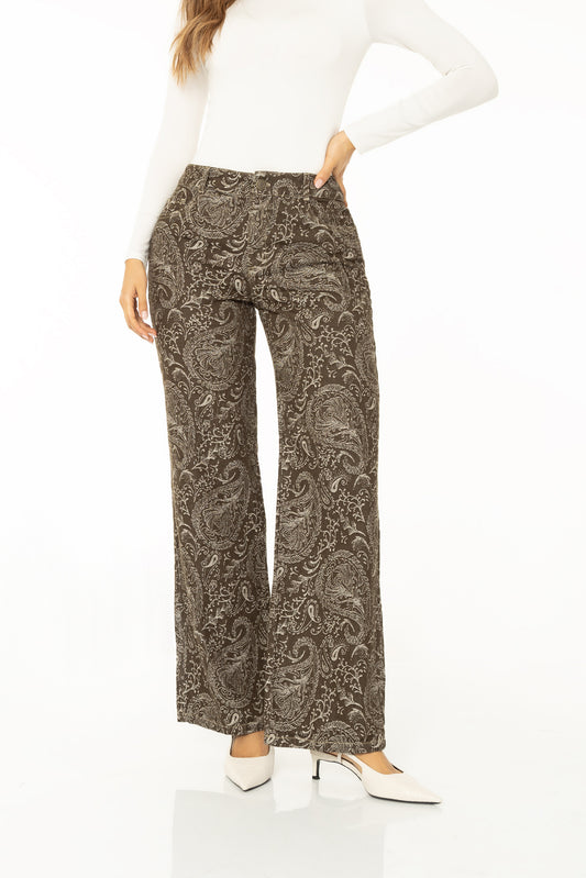 Jean Wide Leg Rígido Café Alabrescos