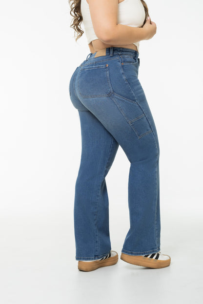 Jean Wide Leg Tono Medio Stretch REF 225401 Plus