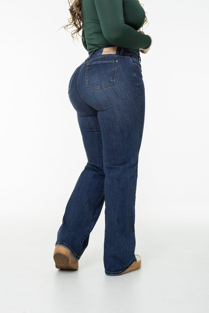 Jean Wide Leg Pretina Cruzada Stretch REF 225408 Plus