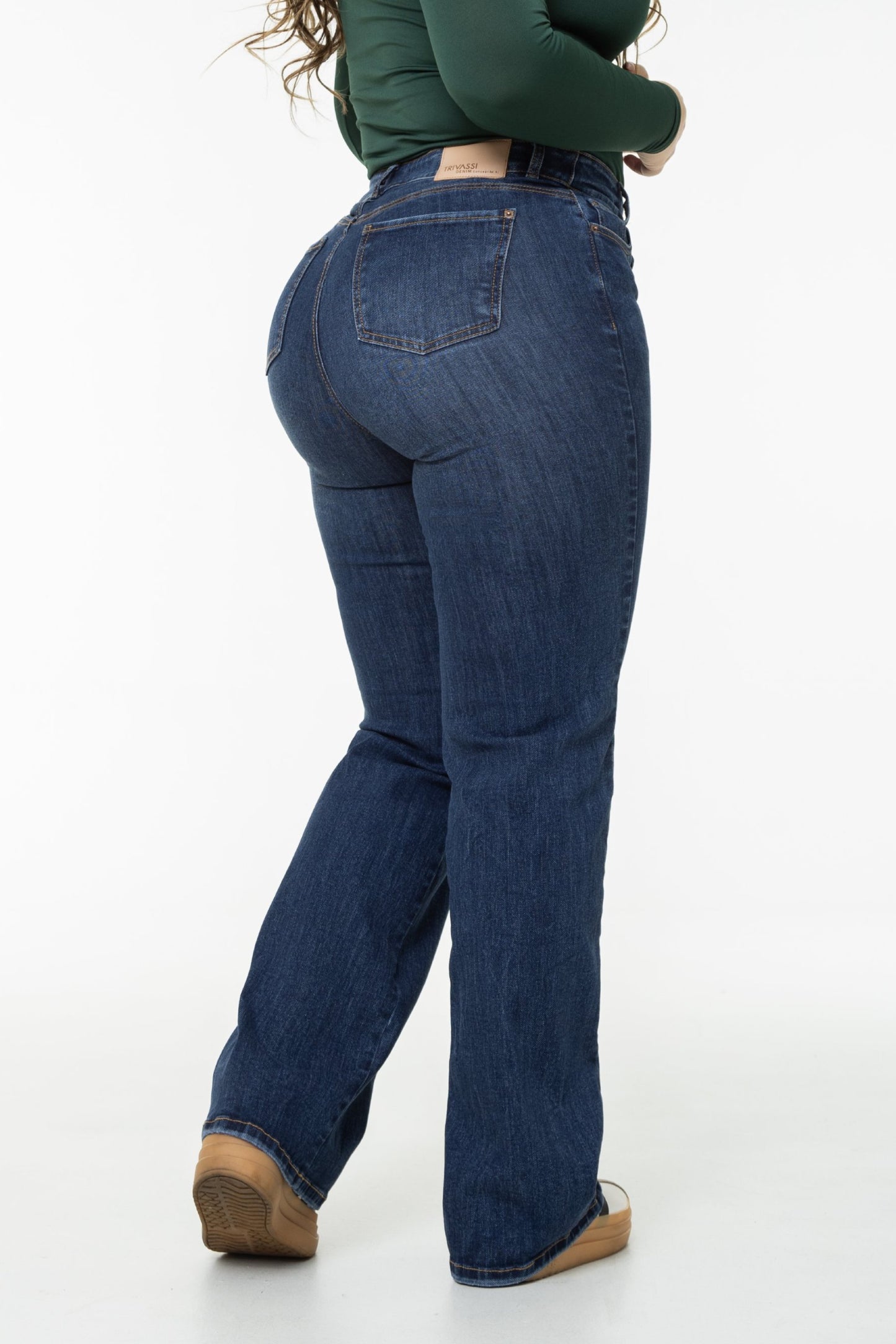 Jean Wide Leg Pretina Cruzada Stretch REF 225408 Plus