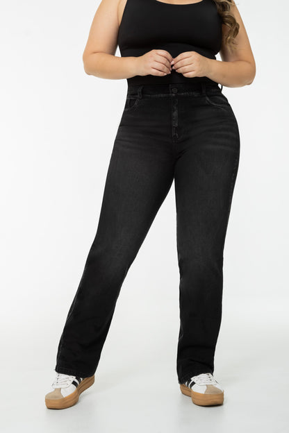 Jean Wide Leg Negro Stretch REF 225410 Plus