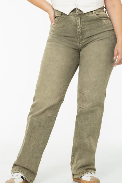 Jean Wide Leg Acid Wash Stretch REF 225411 Plus