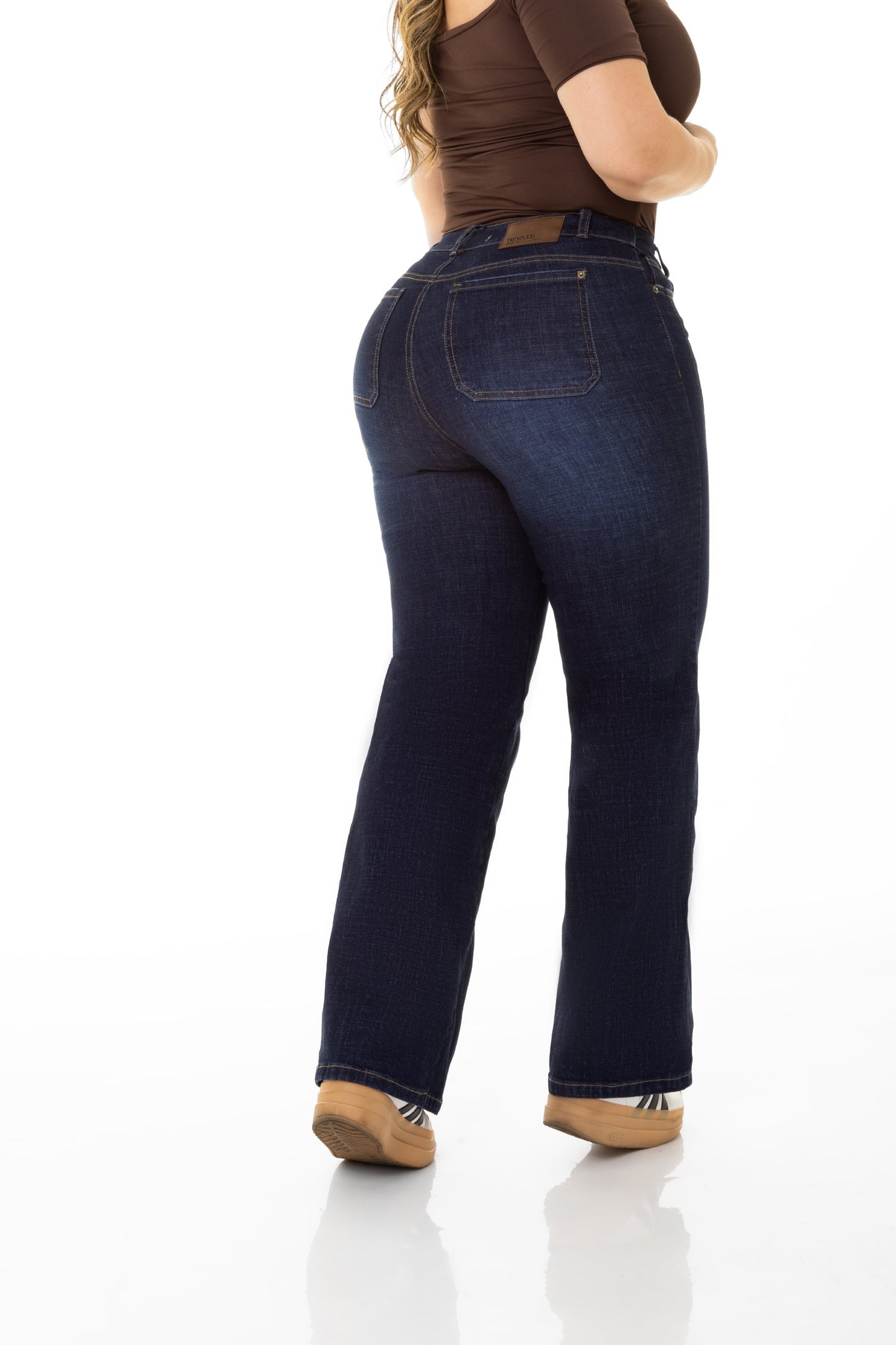 Jean Wide Leg Corte Delantero Stretch REF 225501 Plus