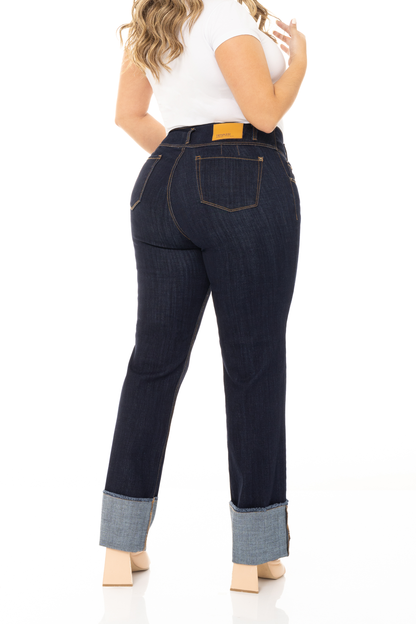 Jean Straight Bota Doblada PLUS Stretch