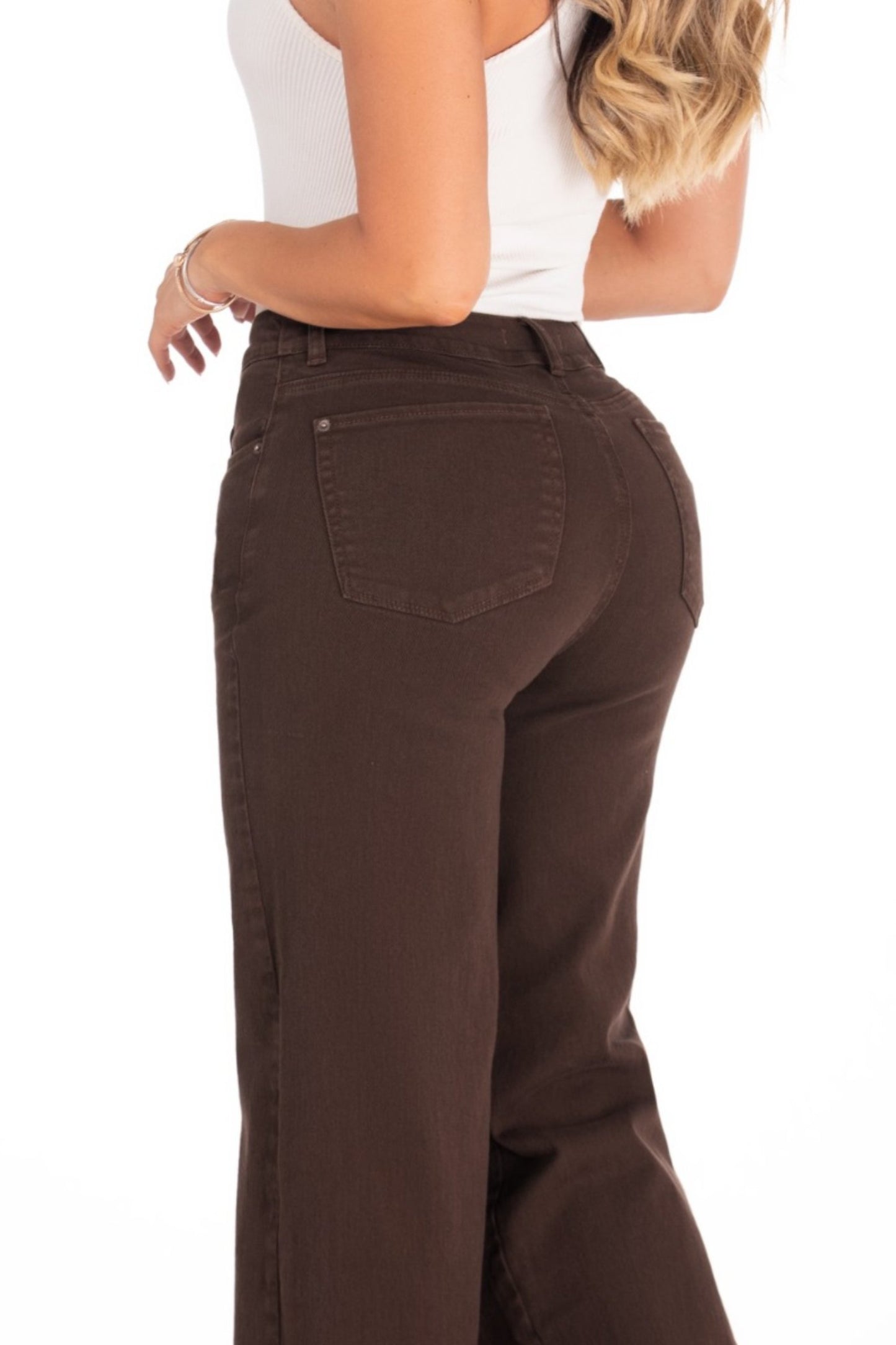 Jean Wide Leg Café Oscuro Stretch REF 125412