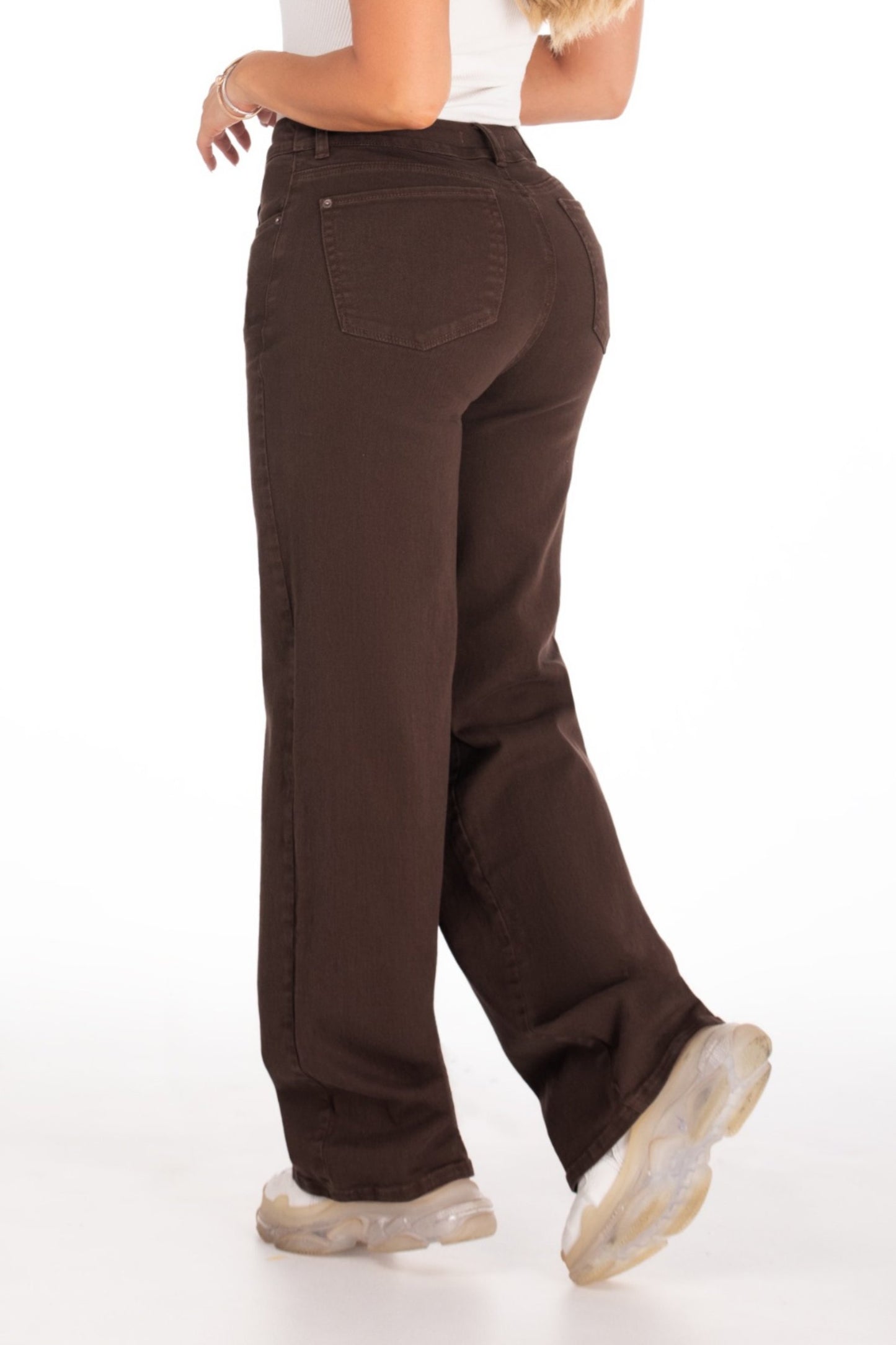 Jean Wide Leg Café Oscuro Stretch REF 125412