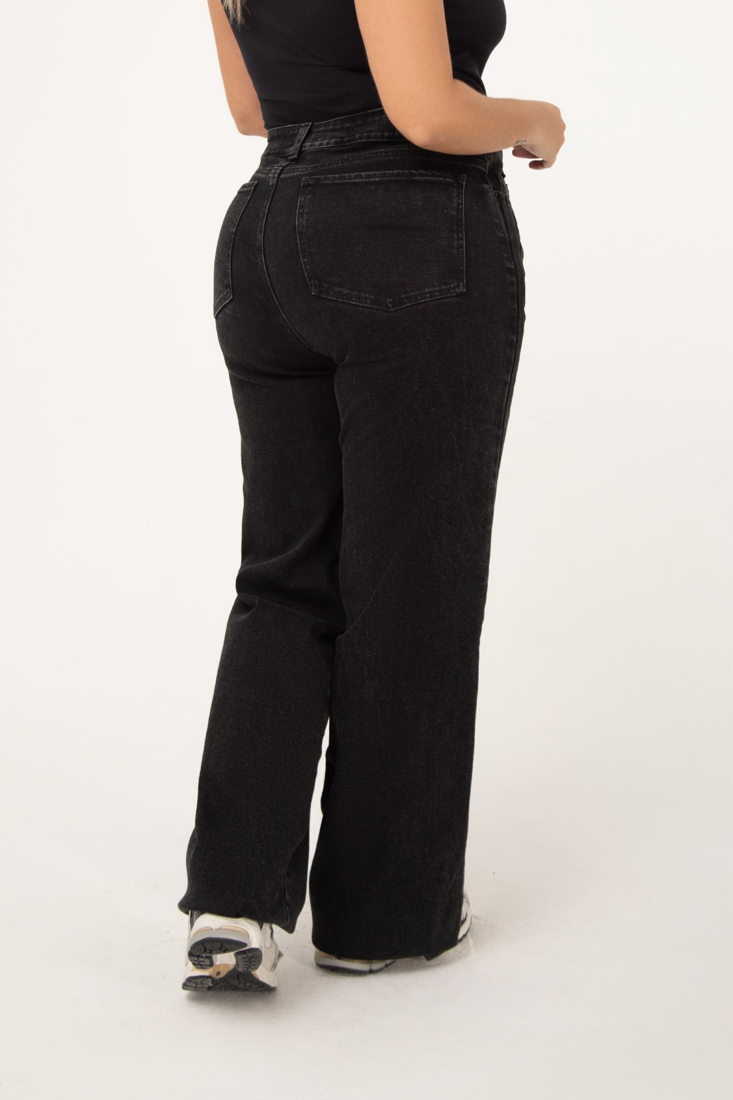 Jean Wide Leg Stretch Negro REF 24501 Plus