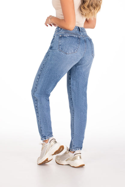 Jean MomFit Rígido Azul Medio REF 125234