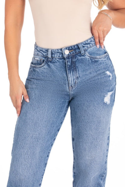 Jean MomFit Rígido Azul Medio REF 125234