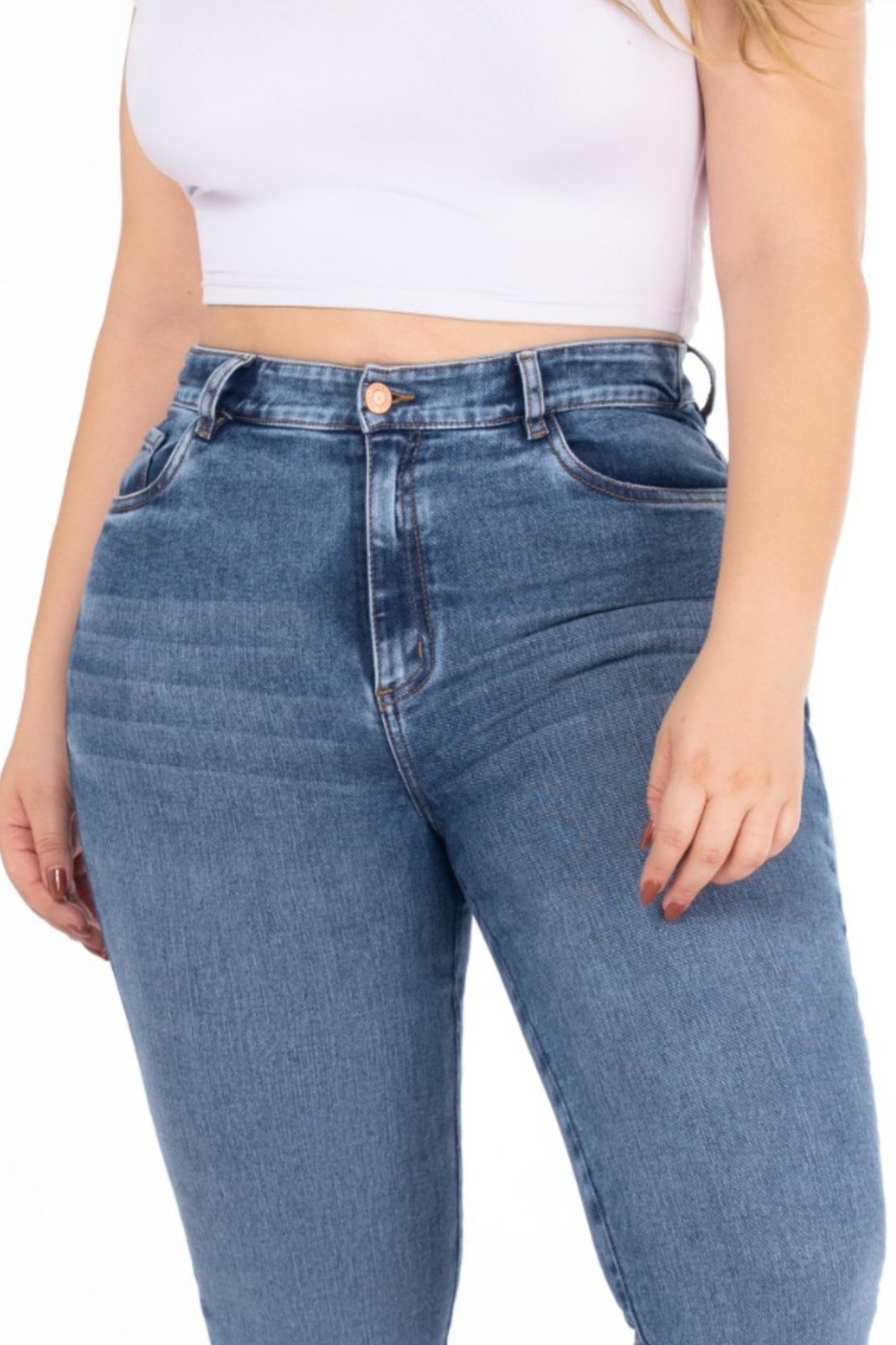Jean Skinny Stretch Azul Medio REF 225201 Plus