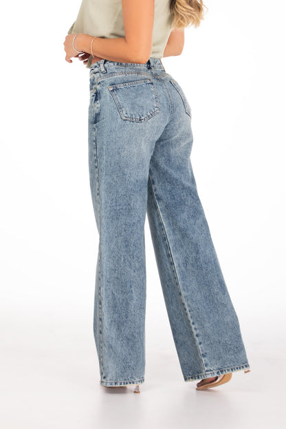 Jean Wide Leg Rígido Con Dirty REF 125232